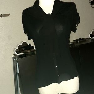 Black semi sheer top